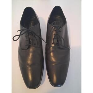 Gordon Rush Men's Black Leather Manning Lace-Up Toe Oxford Dress Shoes, 10.5